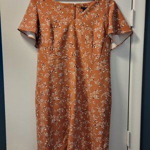 terra cotta, summer dress, size 16, Ann Taylor
